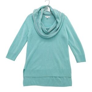 New York & Company Knit Cowl Neck‎ Sweater Sz S Metallic Sparkle Detail